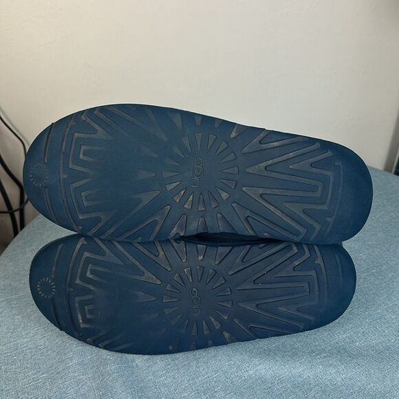 UGG Navy Blue Neumel Suede Chukka Boots Charcoal Sherpa Lined Size 10 - Picture 9 of 12